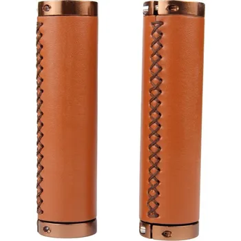 grip Retro kožené gripy na horské kolo - Hnědá 1