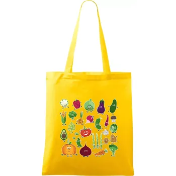 Veselá zelenina - Taška bavlněná - 42 x 38 cm ( Žlutá )