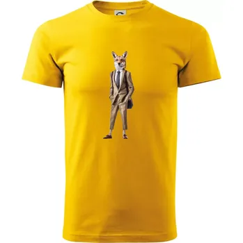 Pánské tričko Vlk elegán - Triko extra velké (5-8XL) - 6XL ( Žlutá )