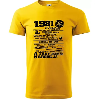 1981 v kostce - Triko extra velké (5-8XL) - 6XL ( Žlutá )