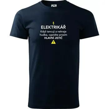 Elektrikář - hlavní jistič - Triko extra velké (5-8XL) - 8XL ( Námořní modrá (velmi tmavá - téměř černá) )