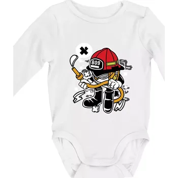 Fajrákmen - Body kojenecké s dlouhým rukávem - Dlouhý r. 3-6 měs ( Bílá )