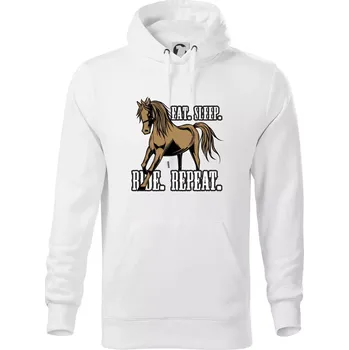 Pánská mikina Eat Sleep Ride Repeat Western - Mikina pánská Cape s kapucí - 5XL ( Bílá )