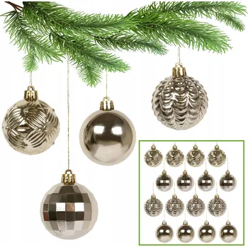 Vánoční dekorace Zlaté sada vánočních baněk baněk, vánoční ozdoby 6 cm, 16 ks 1 balení