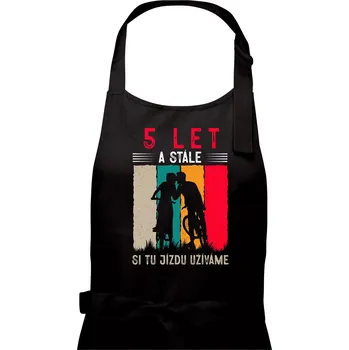 Kuchyňská zástěra Výročí cyklista 5 - Dámská zástěra na vaření - Univerzální velikost ( Černá )