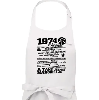 Kuchyňská zástěra 1974 v kostce - Dámská zástěra na vaření - Univerzální velikost ( Bílá )