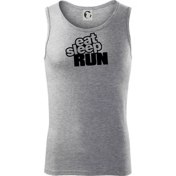 Eat sleep run velké - Tílko pánské Core - L ( Tmavě šedý melír )