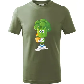 Brokolice zahrádkář - Tričko dětské bavlněné - 122 cm/6 let ( Khaki )