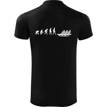 Pánská košile Evoluce veslování 3 lidi - Polokošile Victory sportovní (dresovina) - 2XL ( Černá )