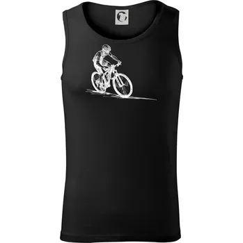 MTB kreslený cyklista - Tílko pánské Core - XL ( Černá )