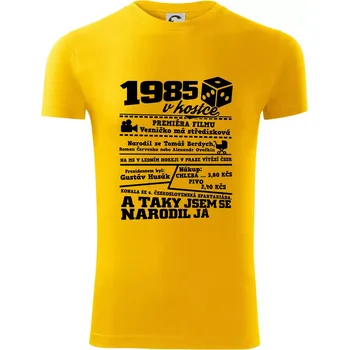 Pánské oblečení 1985 v kostce - Viper FIT - Pánské zůžené tričko - 3XL ( Žlutá )