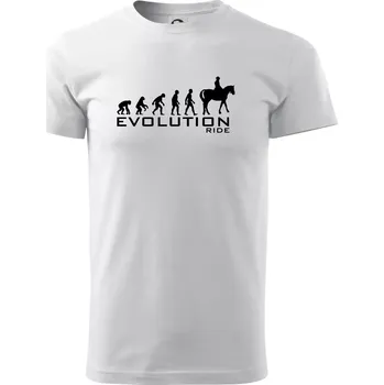 Pánské tričko Evoluce Ride horse - Triko extra velké (5-8XL) - 7XL ( Bílá )