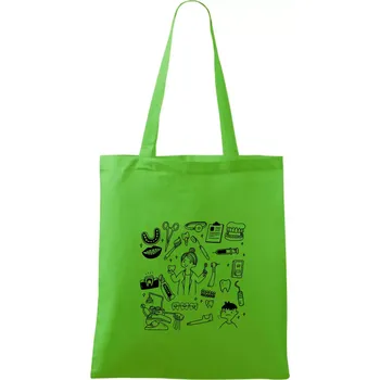 Nákupní taška Veselá zubařka - Taška bavlněná - 42 x 38 cm ( Apple Green )