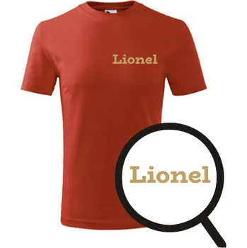 Chlapecké tričko Červené dětské tričko Lionel - dárek pro malého fotbalistu - fotbalový dárek - barva červená - velikost 6let