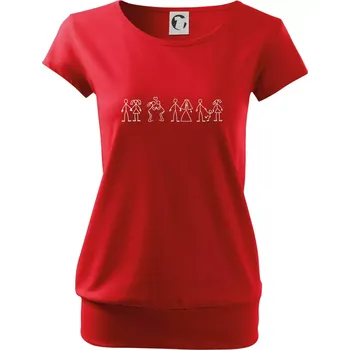 Dámské tričko Evoluce vztahu - Volné triko city - M ( Červená )