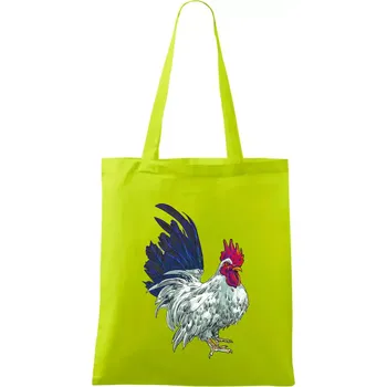 Kohout kreslený bílý - Taška bavlněná - 42 x 38 cm ( Limetková )