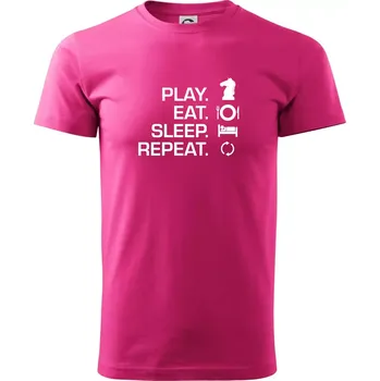 Pánská móda Eat sleep play - šachy - Klasické pánské triko vyšší gramáže - 3XL ( Purpurová )