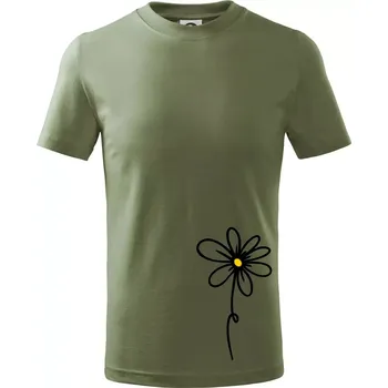 Dětská móda Kopretina - dole na výšku - Tričko dětské bavlněné - 158 cm/12 let ( Khaki )