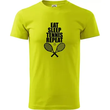 Eat sleep tennis - Klasické pánské triko vyšší gramáže - XS ( Limetková )