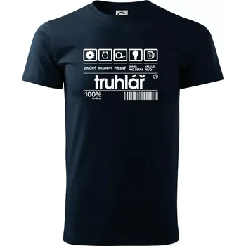 Čárový kód truhlář - Triko extra velké (5-8XL) - 8XL ( Námořní modrá (velmi tmavá - téměř černá) )