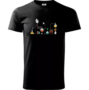 Pánské tričko Chemická aparatura barevná - Triko extra velké (5-8XL) - 6XL ( Černá )