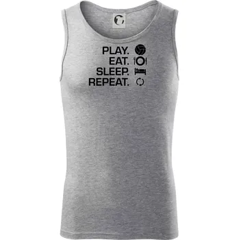 Play Eat Sleep Repeat volejbal - Tílko pánské Core - XL ( Tmavě šedý melír )