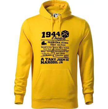 Pánská mikina 1944 v kostce - Mikina pánská Cape s kapucí - XL ( Žlutá )