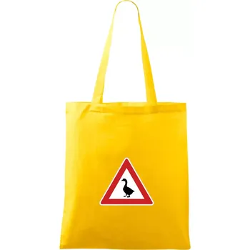 Nákupní taška Dopravní značka - Pozor husa - Taška bavlněná - 42 x 38 cm ( Žlutá )
