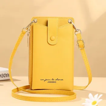 Peněženka Dámská mobilní cestovní peněženka se zipem | dámská peněženka, pouzdro na pas - Styl 2 - Žlutá