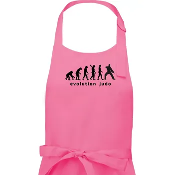 Kuchyňská zástěra Judo evoluce - úder - Pánská zástěra na vaření - Univerzální velikost ( Růžová )