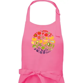 Kuchyňská zástěra Zelenina v kruhu - Dámská zástěra na vaření - Univerzální velikost ( Růžová )