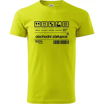 Čárový kód obchodní zástupce - Klasické pánské triko vyšší gramáže - L ( Limetková )
