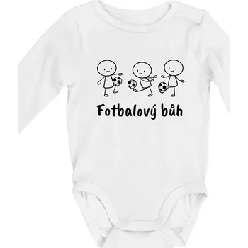 Fotbalový bůh - Body kojenecké s dlouhým rukávem - Dlouhý r. do 3 měs ( Bílá )