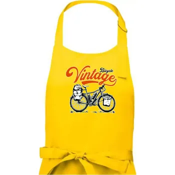 Kuchyňská zástěra Bicycle Vintage - Dámská zástěra na vaření - Univerzální velikost ( Žlutá )