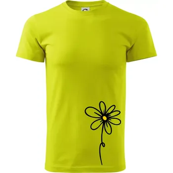 Kopretina - dole na výšku - Klasické pánské triko vyšší gramáže - S ( Limetková )