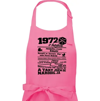 Kuchyňská zástěra 1972 v kostce - Pánská zástěra na vaření - Univerzální velikost ( Růžová )