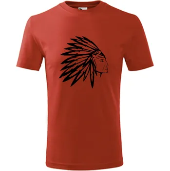 Červené dětské tričko indián - barva červená - velikost 8let