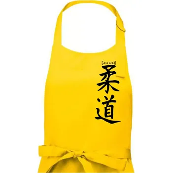 Kuchyňská zástěra Judo nápis japan - Dámská zástěra na vaření - Univerzální velikost ( Žlutá )