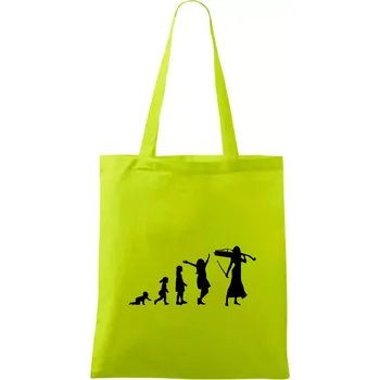 Evoluce cellistka - Taška bavlněná - 42 x 38 cm ( Limetková )