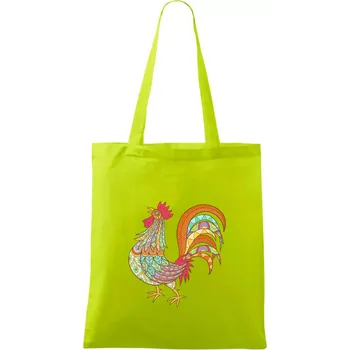Kohout duhový - Taška bavlněná - 42 x 38 cm ( Limetková )