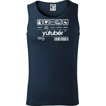 Čárový kód - youtuber - Tílko pánské Core - XL ( Námořní modrá (velmi tmavá - téměř černá) )