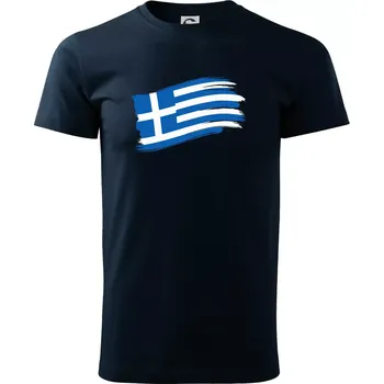 Řecko vlajka - štětkou - Triko extra velké (5-8XL) - 7XL ( Námořní modrá (velmi tmavá - téměř černá) )