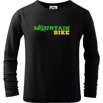 Chlapecké tričko Mountain Bike nápis - Triko dětské Long Sleeve - 122 cm/6 let ( Černá )