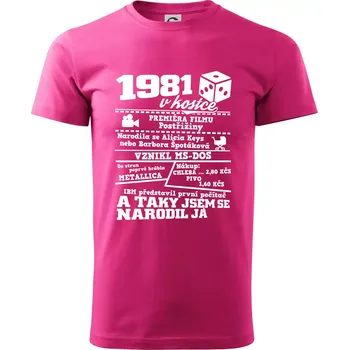 Pánská móda 1981 v kostce - Klasické pánské triko vyšší gramáže - XL ( Purpurová )