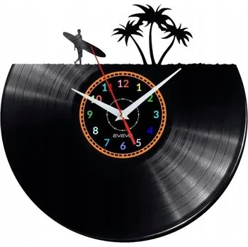 Hodiny PLÁŽ BEACH NÁSTĚNNÉ HODINY DEKORATIVNÍ MODERNÍ VINYLOVÁ DESKA VINYL NA ZEĎ