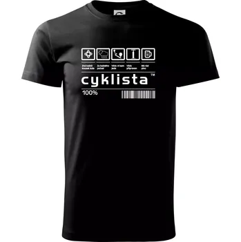 Pánské tričko Čárový kód - Cyklista - Triko extra velké (5-8XL) - 6XL ( Černá )