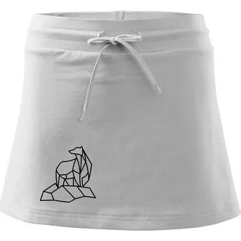 Dámská sukně Geometrie lední medvěd na ledu - Sportovní sukně - two in one - L ( Bílá )