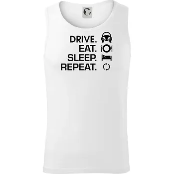 Drive eat sleep repeat - Tílko pánské Core - 2XL ( Bílá )