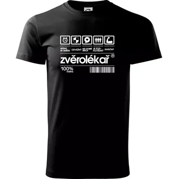 Čárový kód zvěrolékař - Triko extra velké (5-8XL) - 8XL ( Černá )