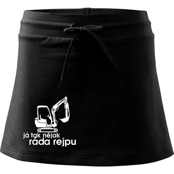 Dámská sukně Já tak nějak ráda rejpu - Sportovní sukně - two in one - XL ( Černá )